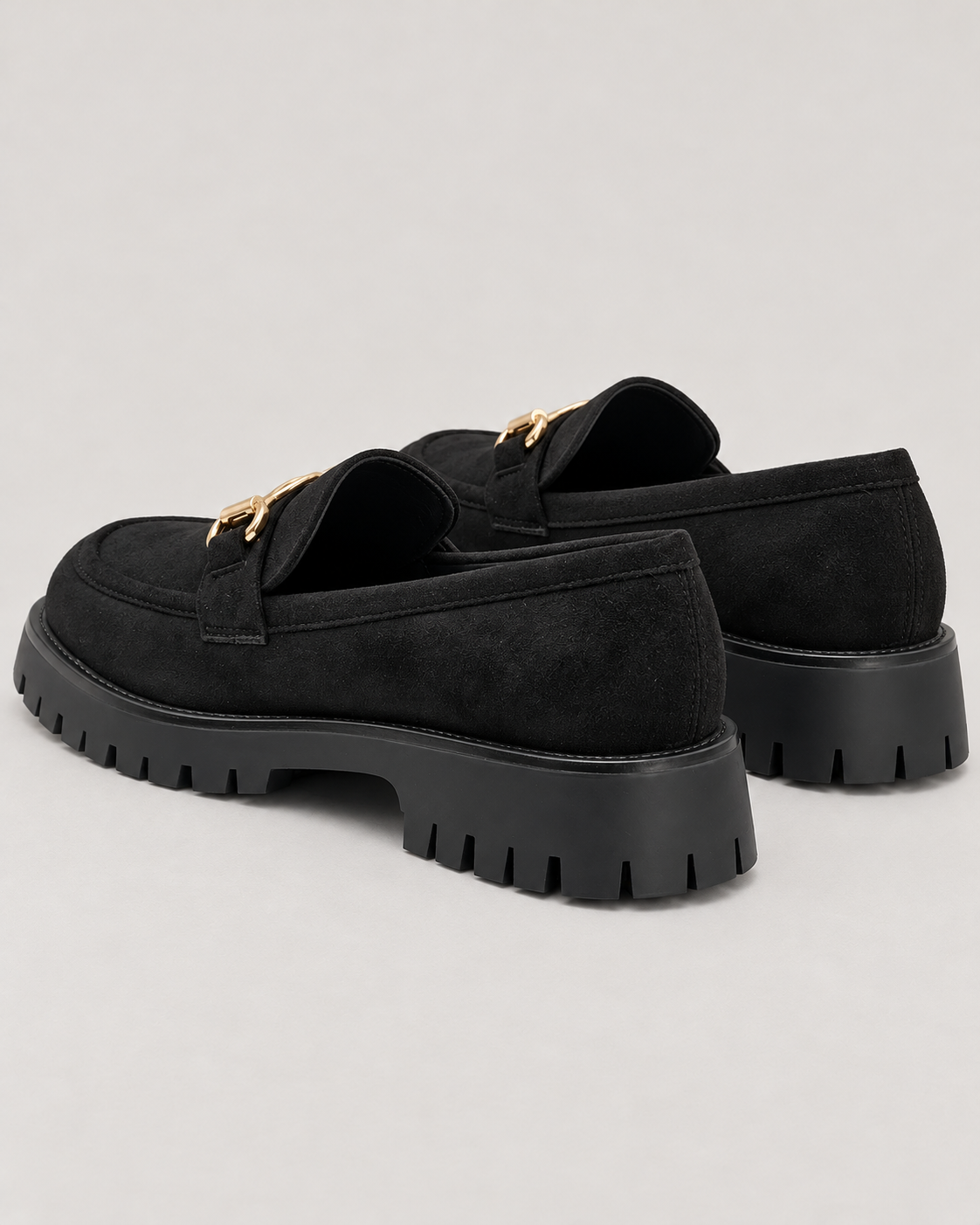 Women's Chunky Sole Loafers - Lug Sole Slip-On Shoes