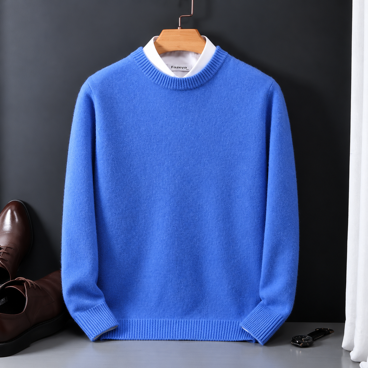 Men's Cashmere Crew Neck Sweater - Classic Pullover