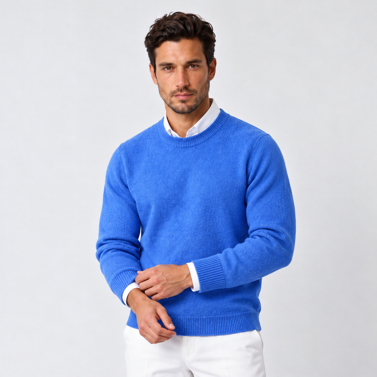 Men's Cashmere Crew Neck Sweater - Classic Pullover