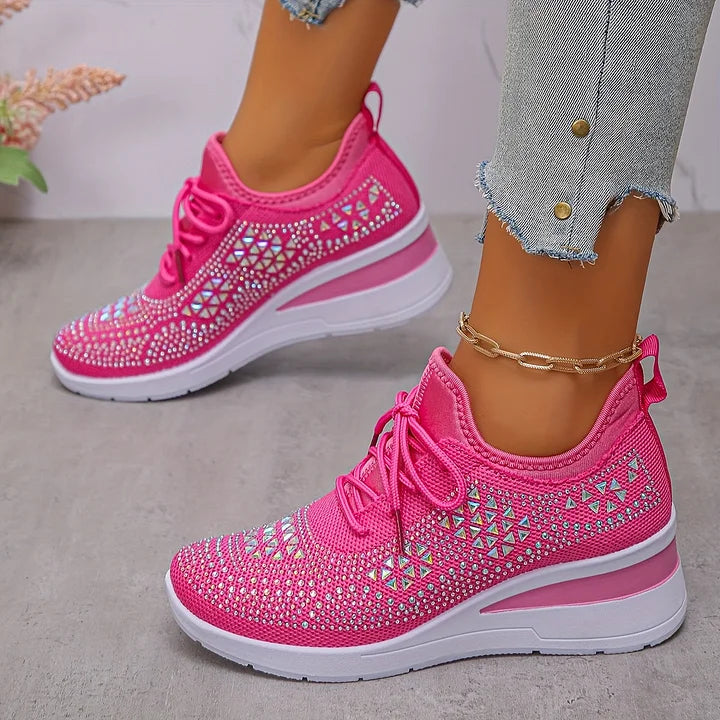Women's Orthopedic Sneakers - Sparkle Details