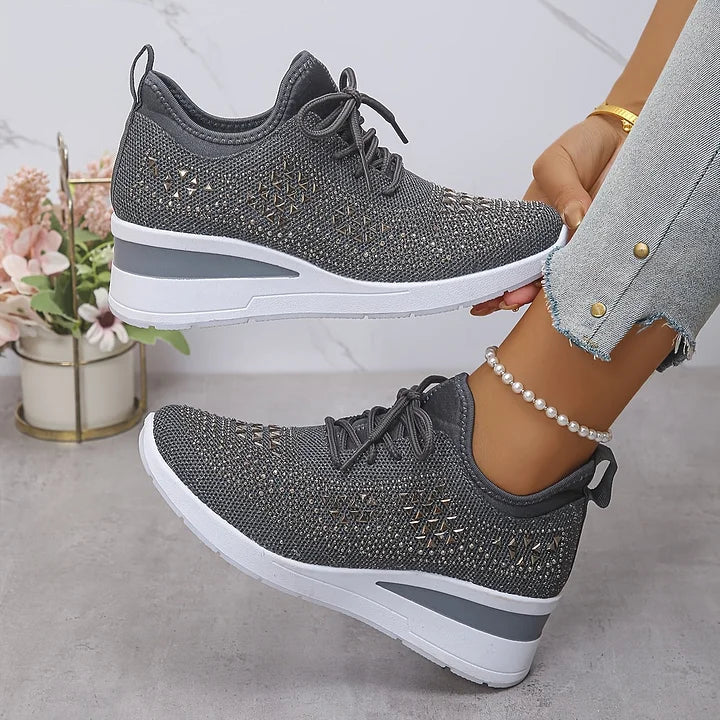 Women's Orthopedic Sneakers - Sparkle Details