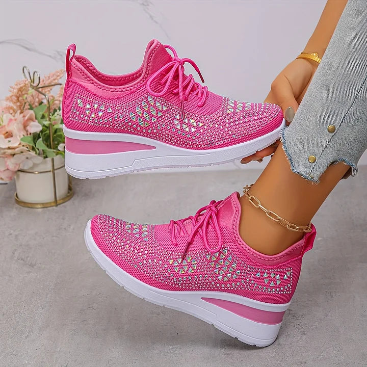 Women's Orthopedic Sneakers - Sparkle Details