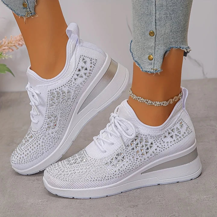 Women's Orthopedic Sneakers - Sparkle Details