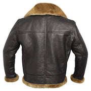 Cazadora Bomber Hombre en Piel con Cuello y Puños de Borreguito