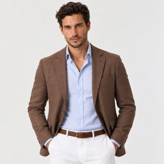 Blazer Hombre de Punto Entallado Smart Casual