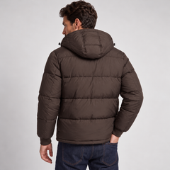 Chaqueta Acolchada con Capucha para Hombre, Cierre de Cremallera