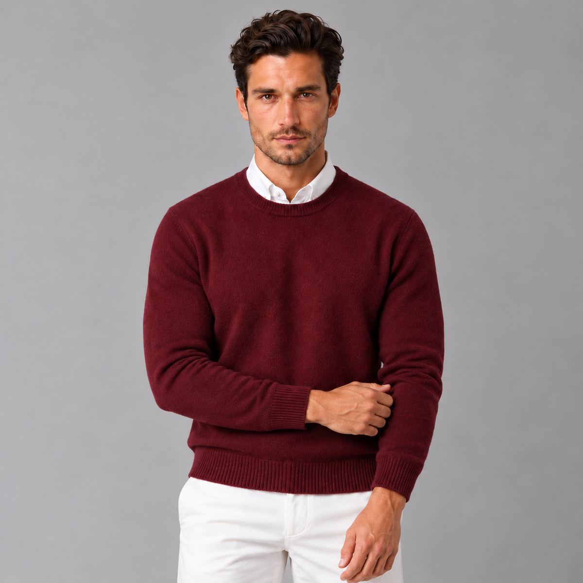 Jersey de Cachemira para Hombre de Corte Clásico