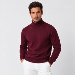 Men's Slim Fit Turtleneck Sweater - Fitted Knit Pullover