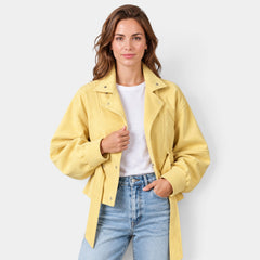 Chaqueta Bomber de Ante Oversize Mujer