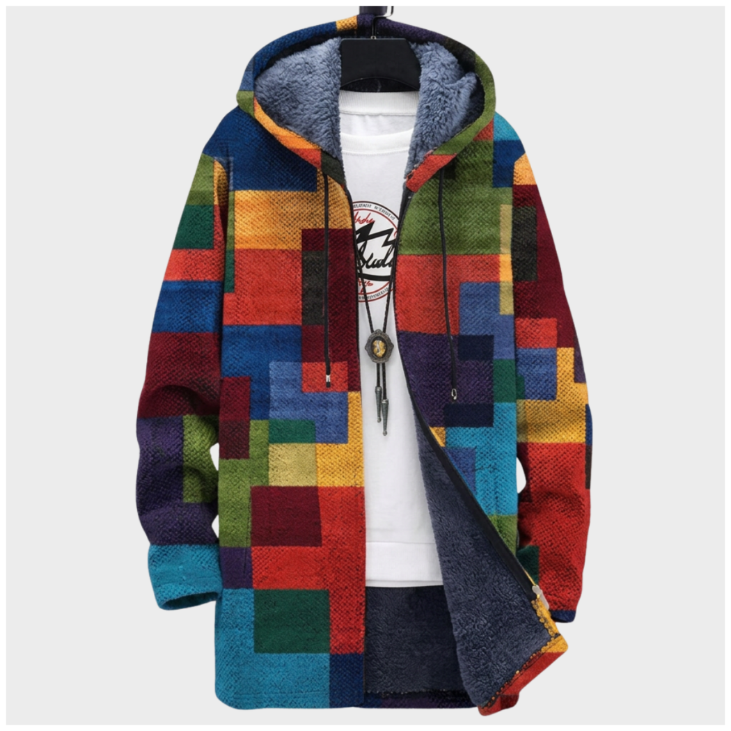 Women's Color Block Hooded Coat