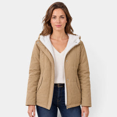 Chaqueta Acolchada con Capucha y Forro Polar Sherpa