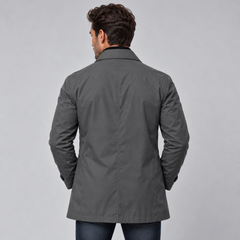 Men's Long Water-Resistant Coat - Classic Rain Overcoat