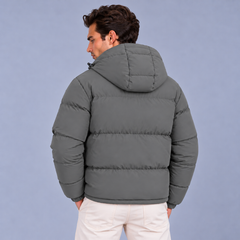 Chaqueta Acolchada de Invierno para Hombre con Capucha y Solapa Antiviento