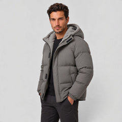 Men's Rugged Warm Puffer Jacket - Quilted Winter Coat