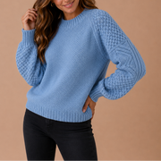 Suéter de Punto Texturizado Mujer - Cuello Redondo