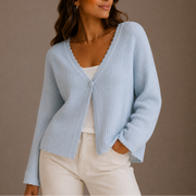 Cárdigan de Punto Ligero Mujer con Cuello V