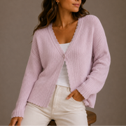 Cárdigan de Punto Ligero Mujer con Cuello V
