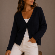 Cárdigan de Punto Ligero Mujer con Cuello V