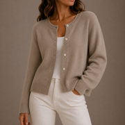 Cárdigan de Punto Mujer con Botones - Cuello Redondo