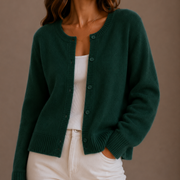 Cárdigan de Punto Mujer con Botones - Cuello Redondo