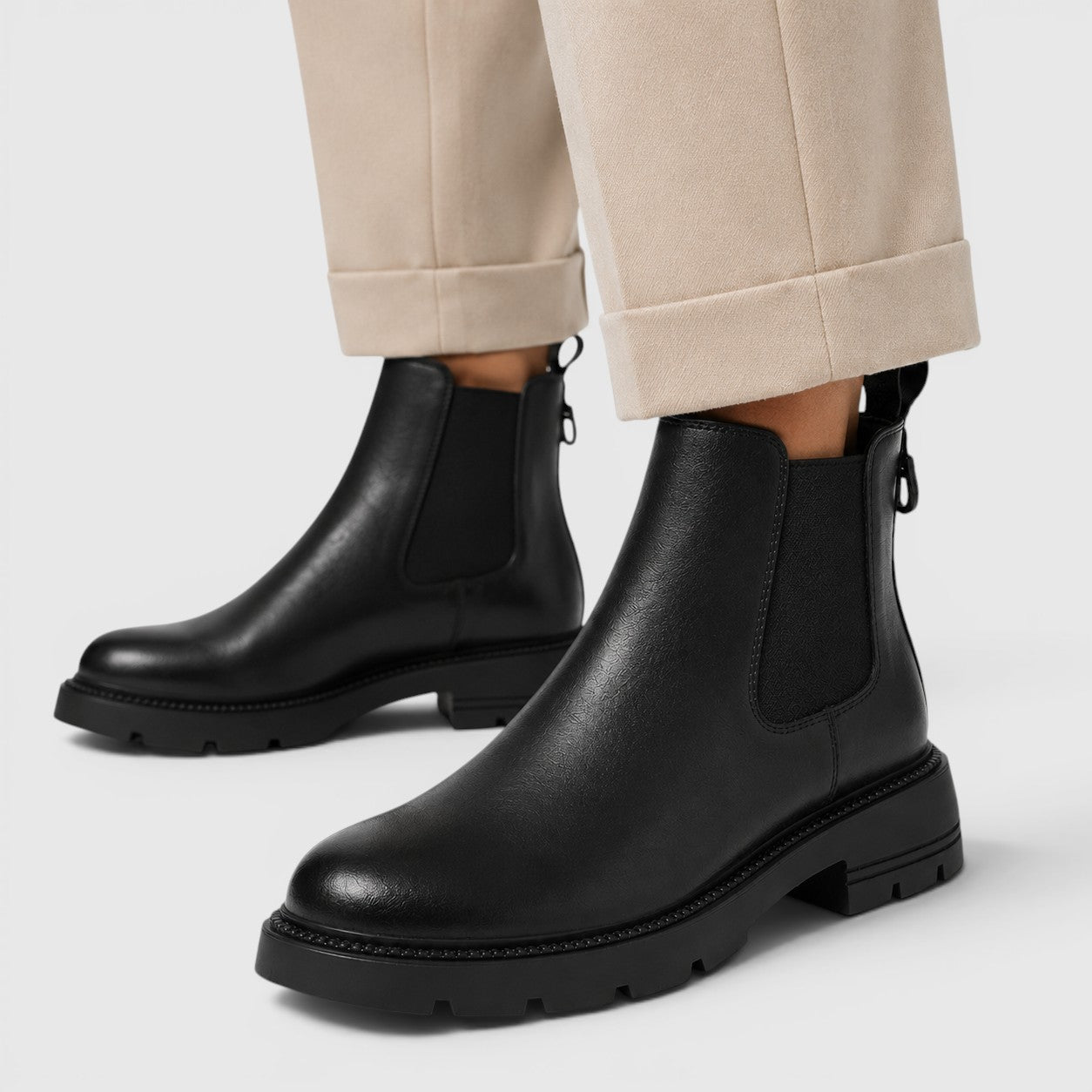 Botines de Piel de Oveja Mujer Premium – Tacón Medio Cómodo