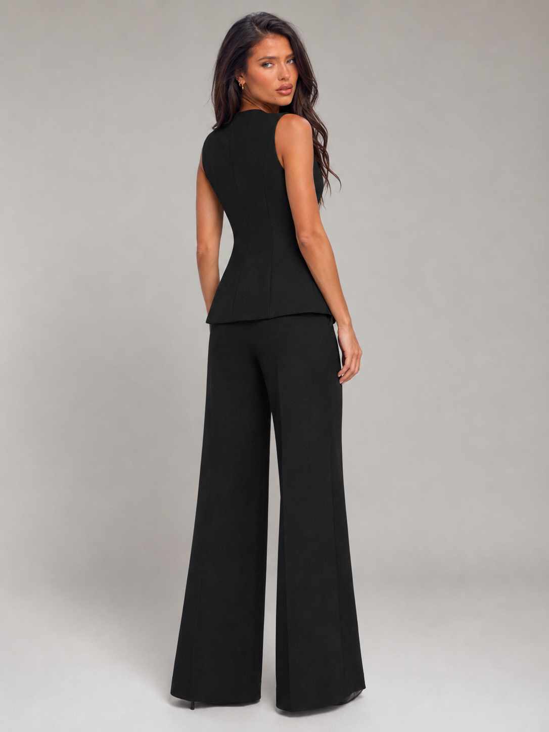 Women's Vest Wide-Leg Pants Set