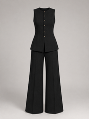 Women's Vest Wide-Leg Pants Set