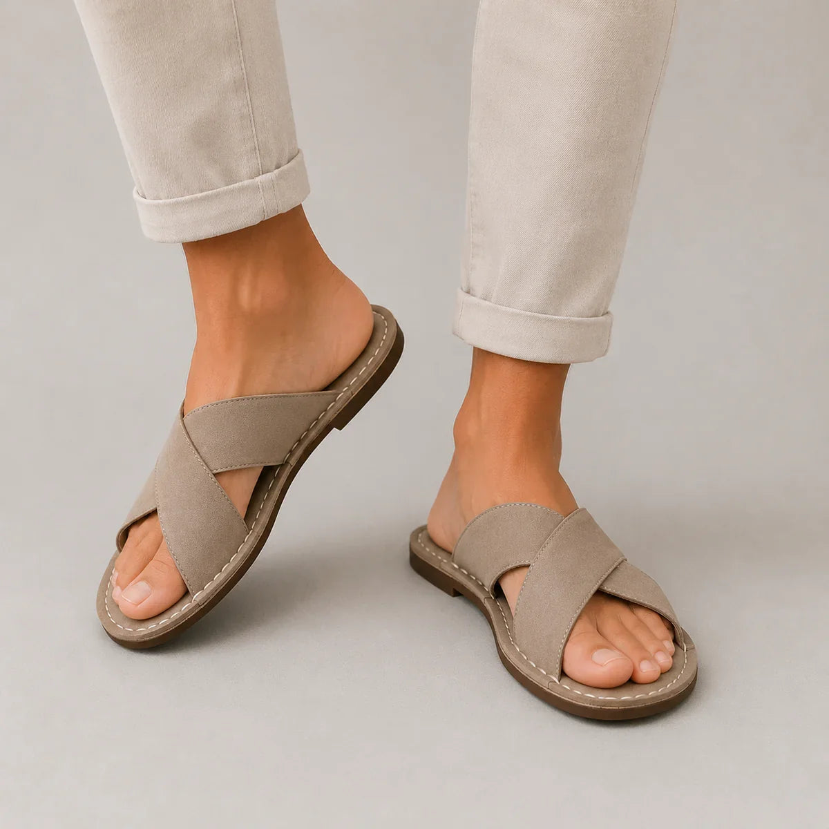 Unisex Premium Cross Sandals - Comfortable Suede-Effect Summer Sandals