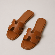 Women's Premium Leather Orthopedic Sandals – Flat Sandals with H-Strap