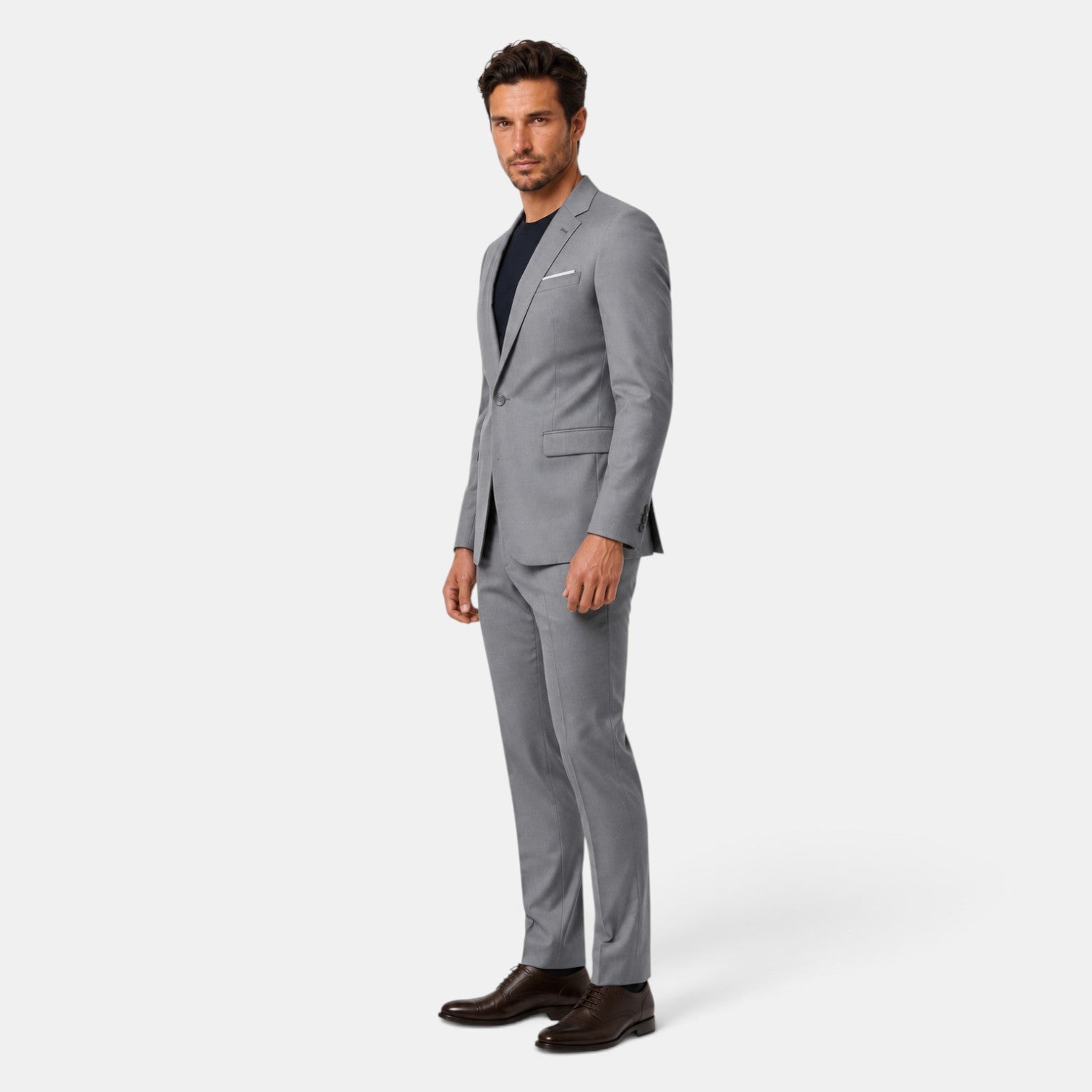 Traje Hombre Dos Piezas Corte Elegante Tejido Elástico