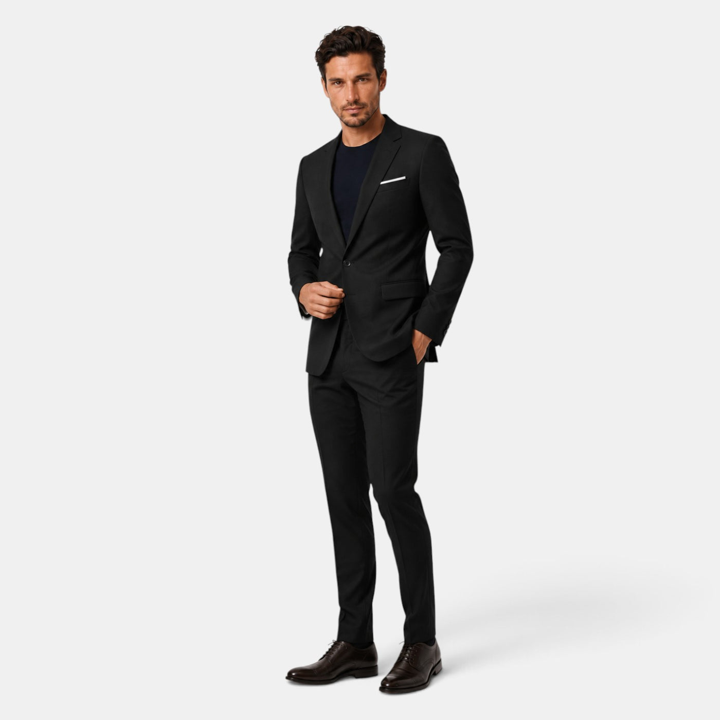Traje Hombre Dos Piezas Corte Elegante Tejido Elástico