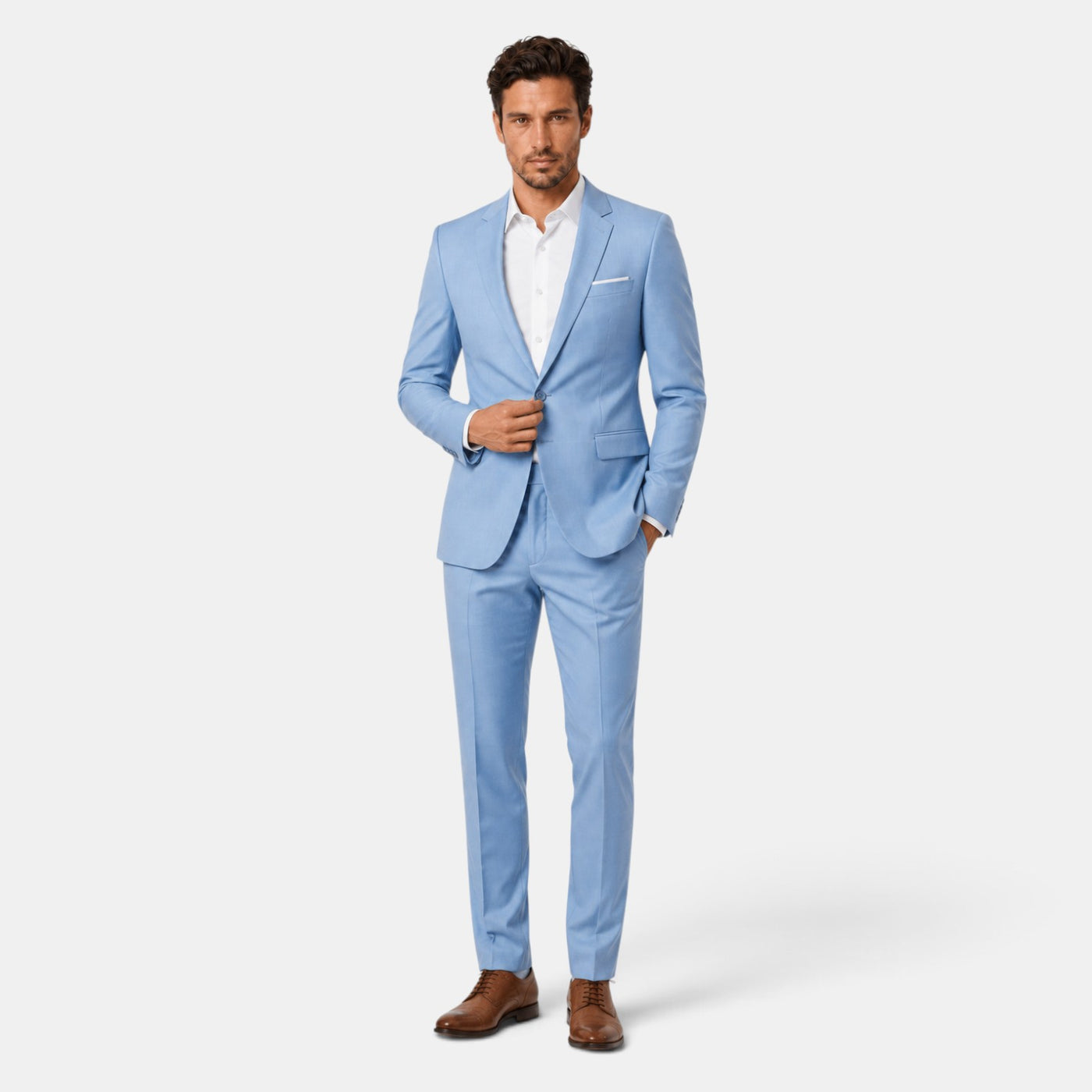Traje Hombre Dos Piezas Corte Elegante Tejido Elástico