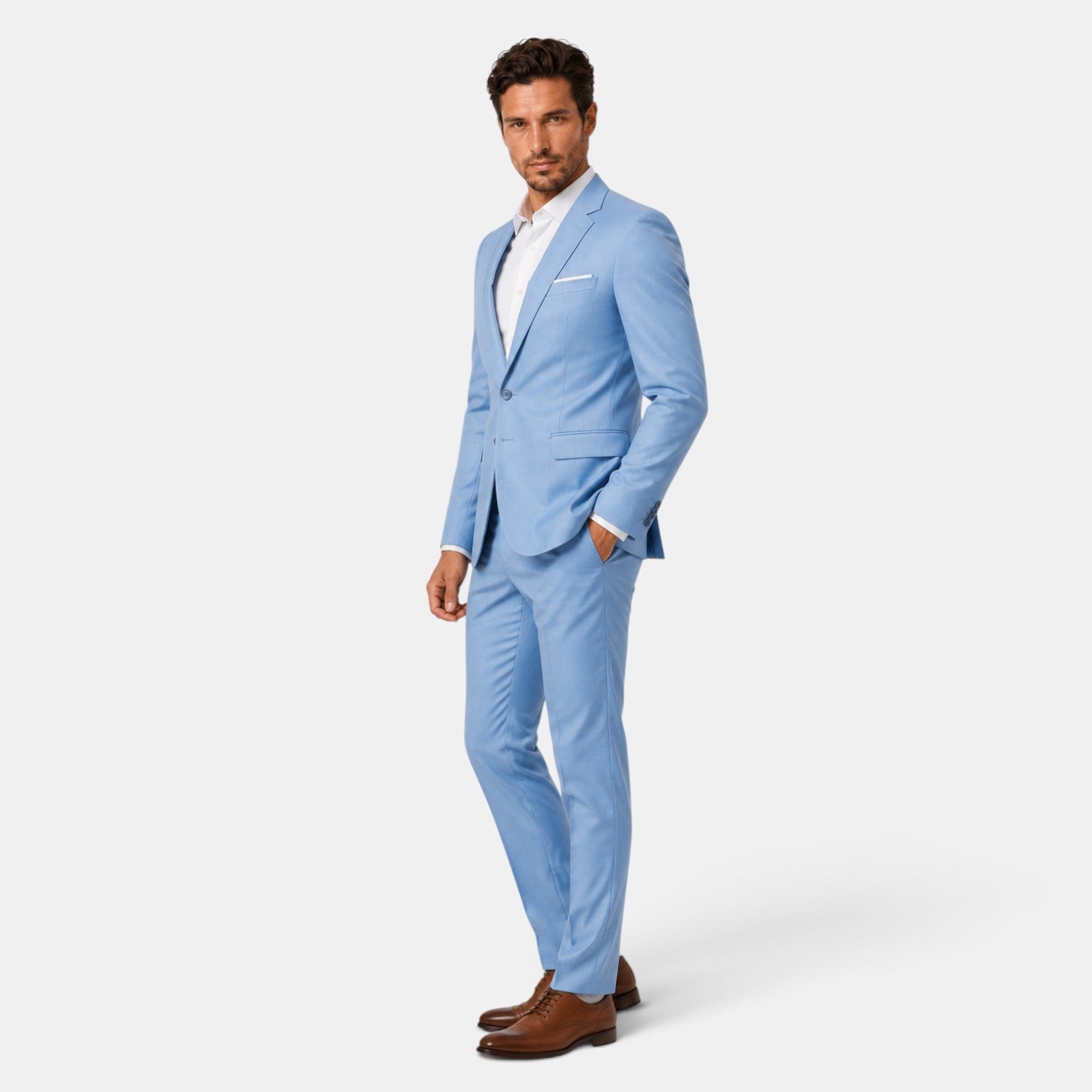 Traje Hombre Dos Piezas Corte Elegante Tejido Elástico