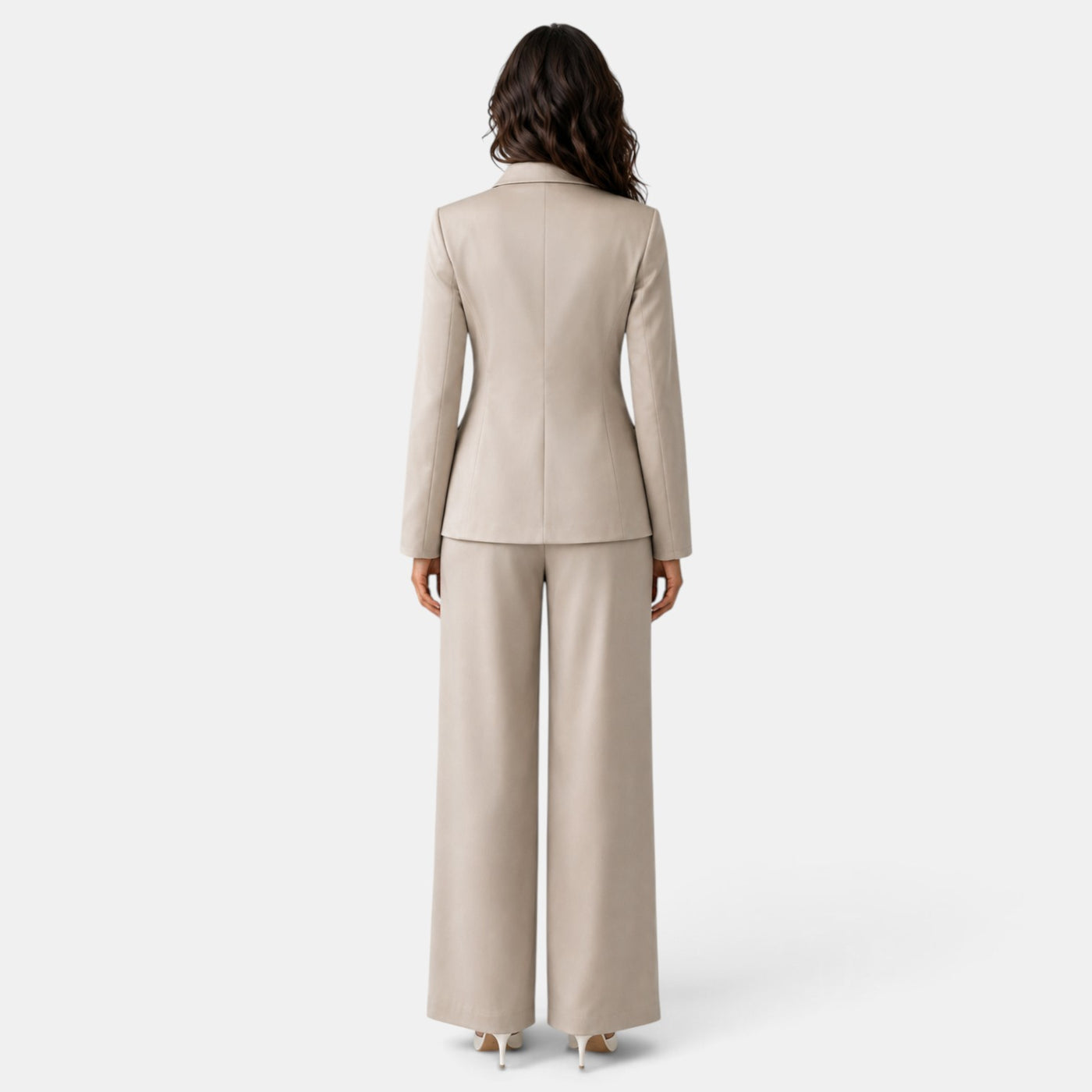 Elegant Women's Silk Suit with Belt