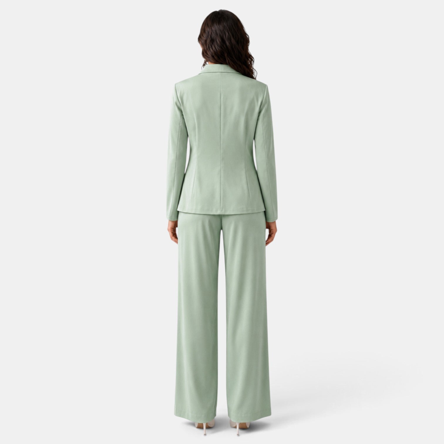 Elegant Women's Silk Suit with Belt