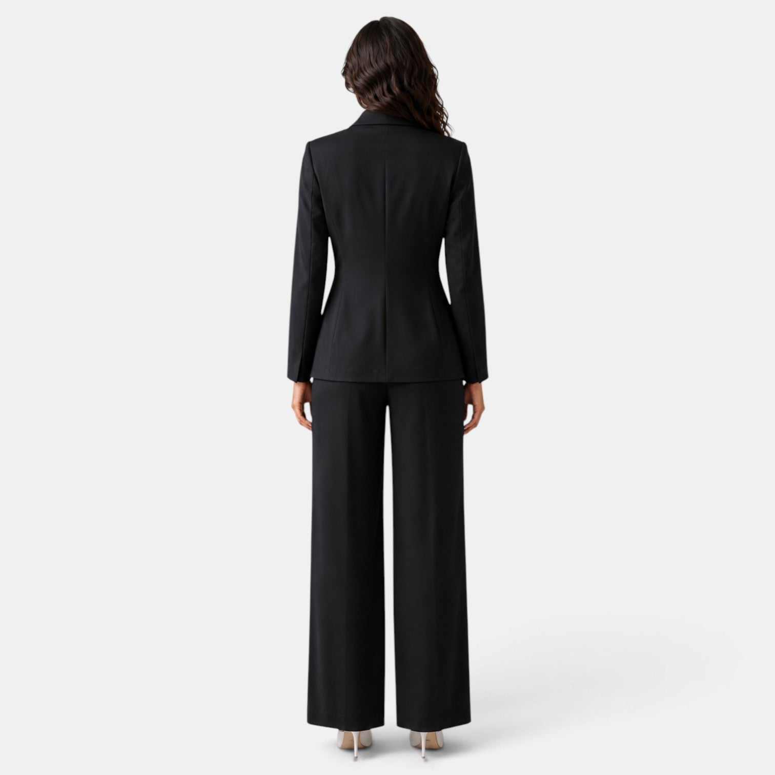 Elegant Women's Silk Suit with Belt