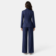 Elegant Women's Silk Suit with Belt