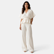 Conjunto Blanco Mujer Pantalón Ancho