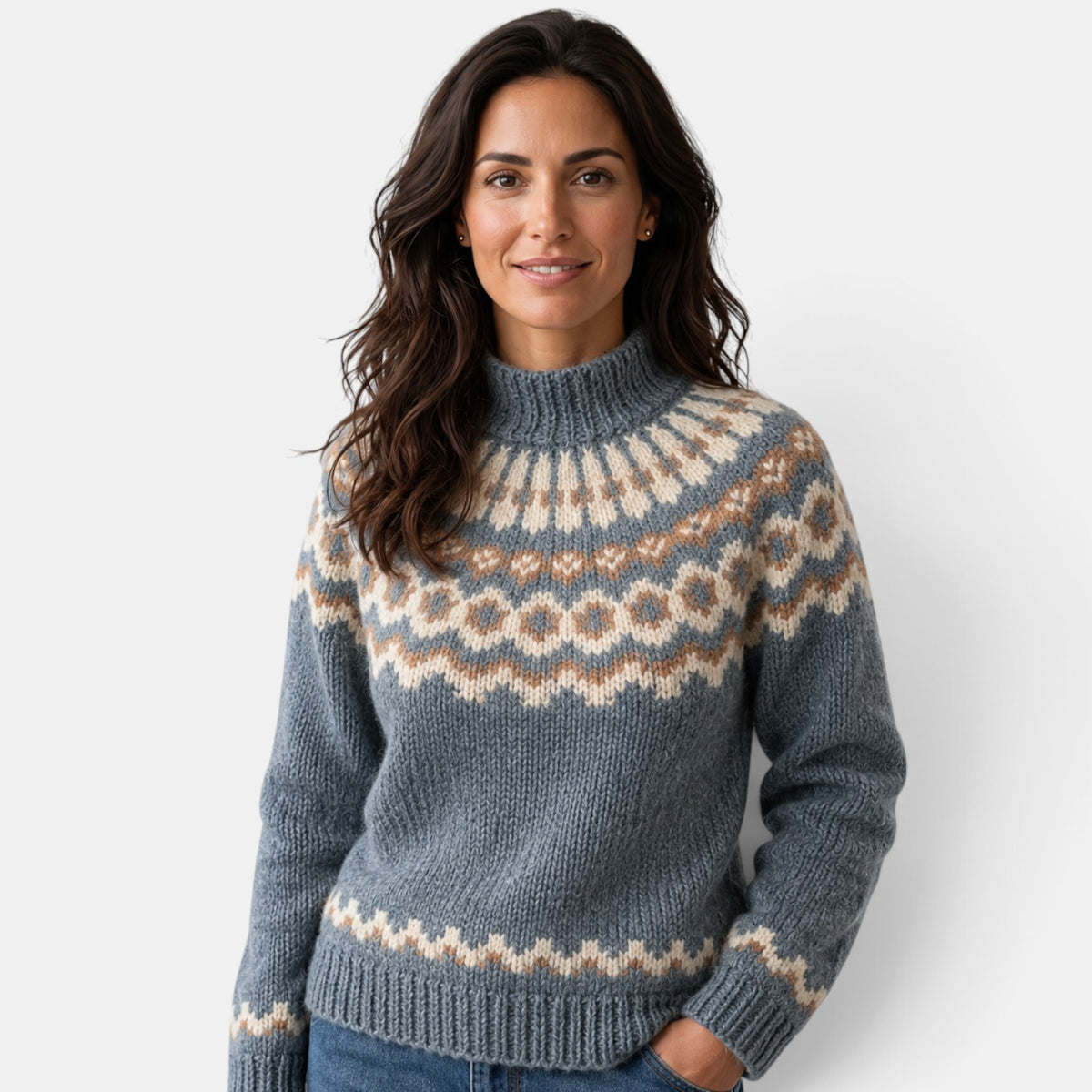Suéter Mujer Cuello Alto Multicolor