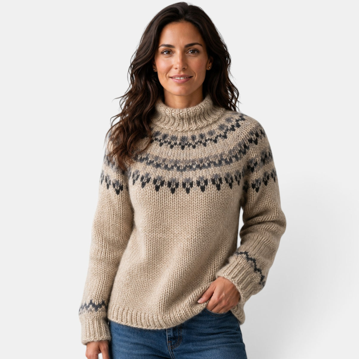 Suéter Mujer Cuello Alto Multicolor