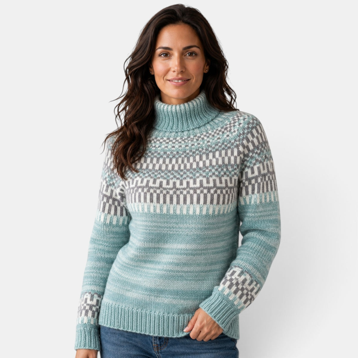 Suéter Mujer Cuello Alto Multicolor