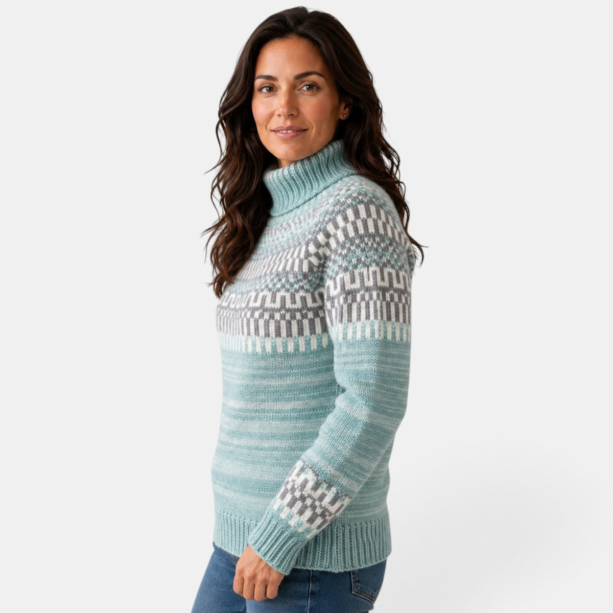 Suéter Mujer Cuello Alto Multicolor