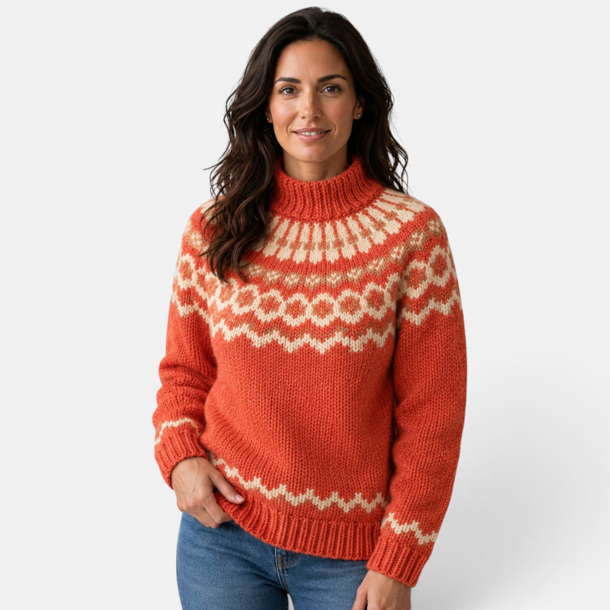 Suéter Mujer Cuello Alto Multicolor