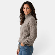 Suéter Mujer Cuello Alto Trenzado