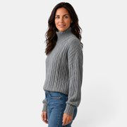 Suéter Mujer Cuello Alto Trenzado