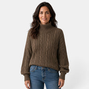 Suéter Mujer Cuello Alto Trenzado