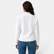 Suéter Mujer Cuello Alto Volantes