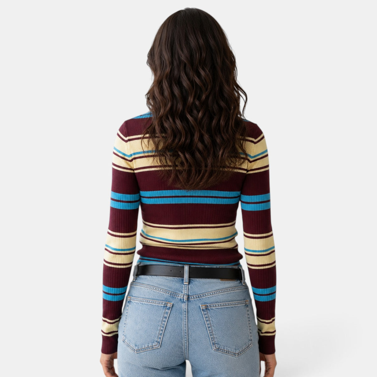Cárdigan Mujer Punto Rayas Multicolor