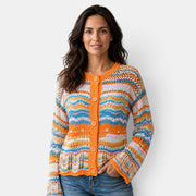 Women's Multicolor Striped Cardigan