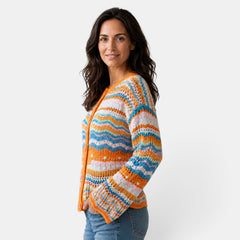 Women's Multicolor Striped Cardigan